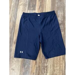 Women’s Under Armour Compression Fit Shorts Sz Large Navy Blue